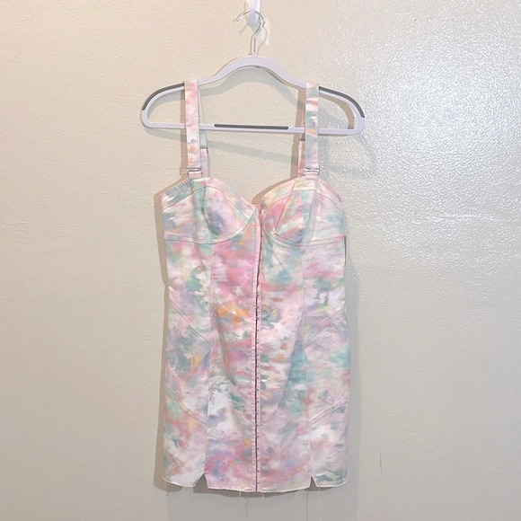 FOR LOVE & LEMONS Smythe Mini Dress In Tie Dye size Large - Picture 4 of 10